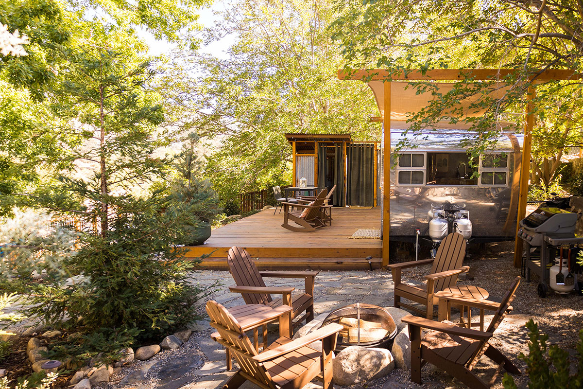 Waterfront Lodging Deck with Firepit