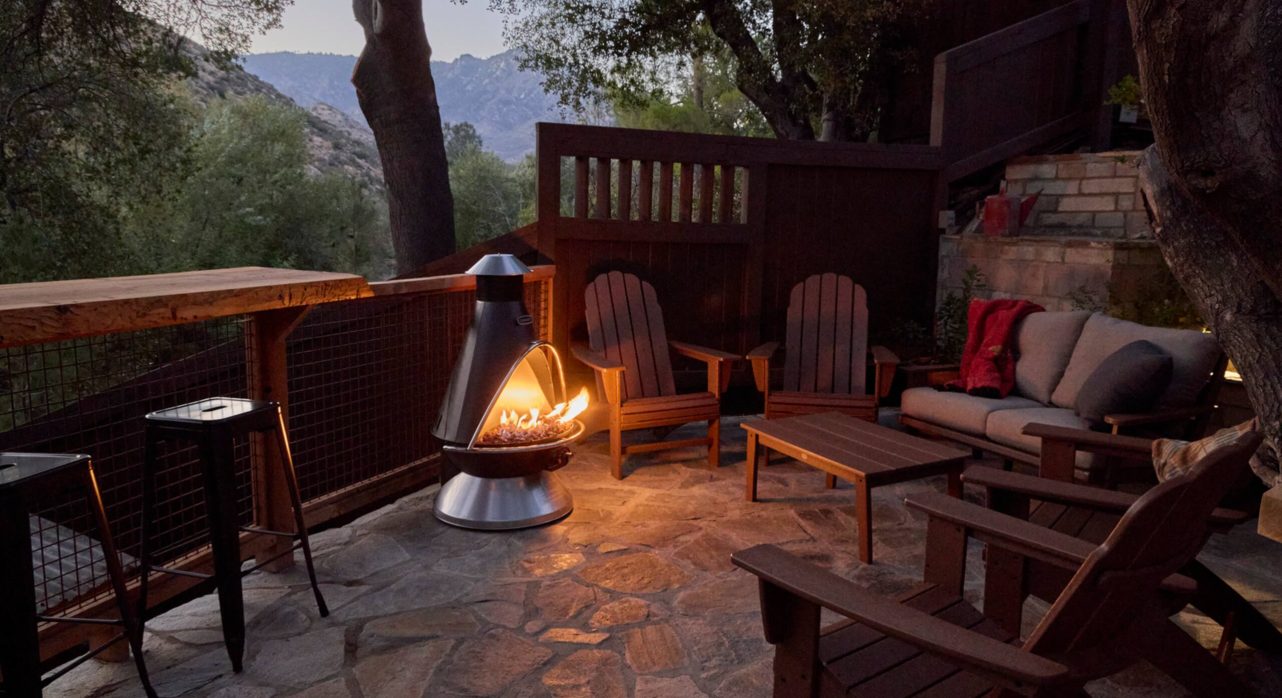 Outdoor Observation Deck with Propane Chiminea 2