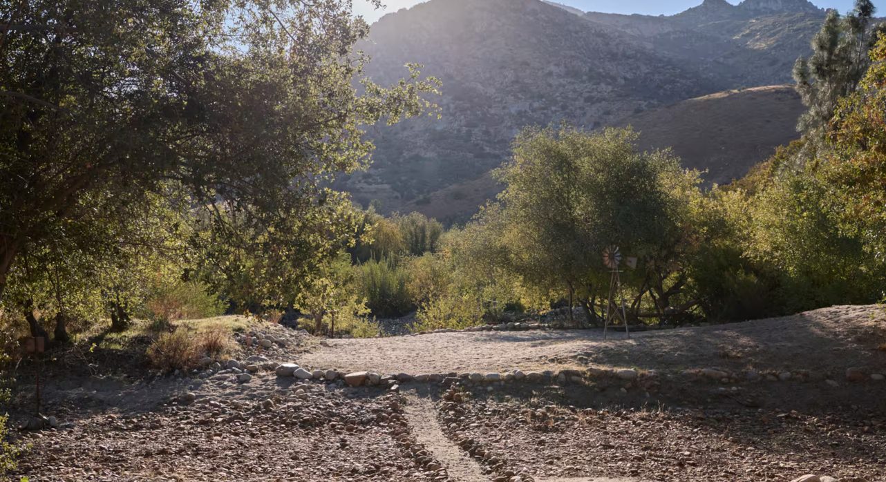 Sandy footpath from cabin compound to Kern River