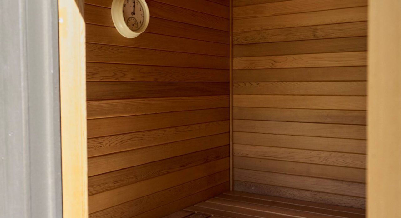 Wet_dry sauna building on the back patio overlook